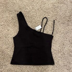 NWT People of Leisure Women’s Size XL Black Ribbed Top